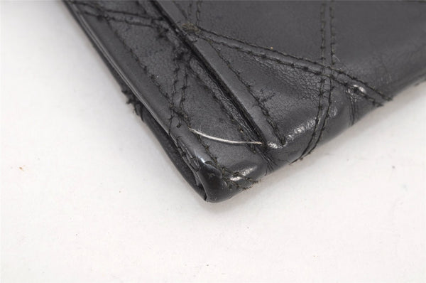 Authentic CHANEL Calf Skin Bicolore Vintage Coin Card Case Purse Black CC 2939K
