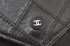 Authentic CHANEL Calf Skin Bicolore Vintage Coin Card Case Purse Black CC 2939K