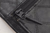 Authentic CHANEL Calf Skin Bicolore Vintage Coin Card Case Purse Black CC 2939K
