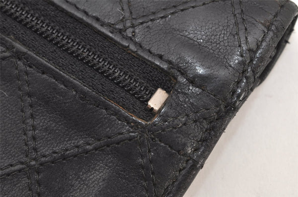 Authentic CHANEL Calf Skin Bicolore Vintage Coin Card Case Purse Black CC 2939K