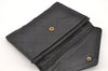 Authentic CHANEL Calf Skin Bicolore Vintage Coin Card Case Purse Black CC 2939K