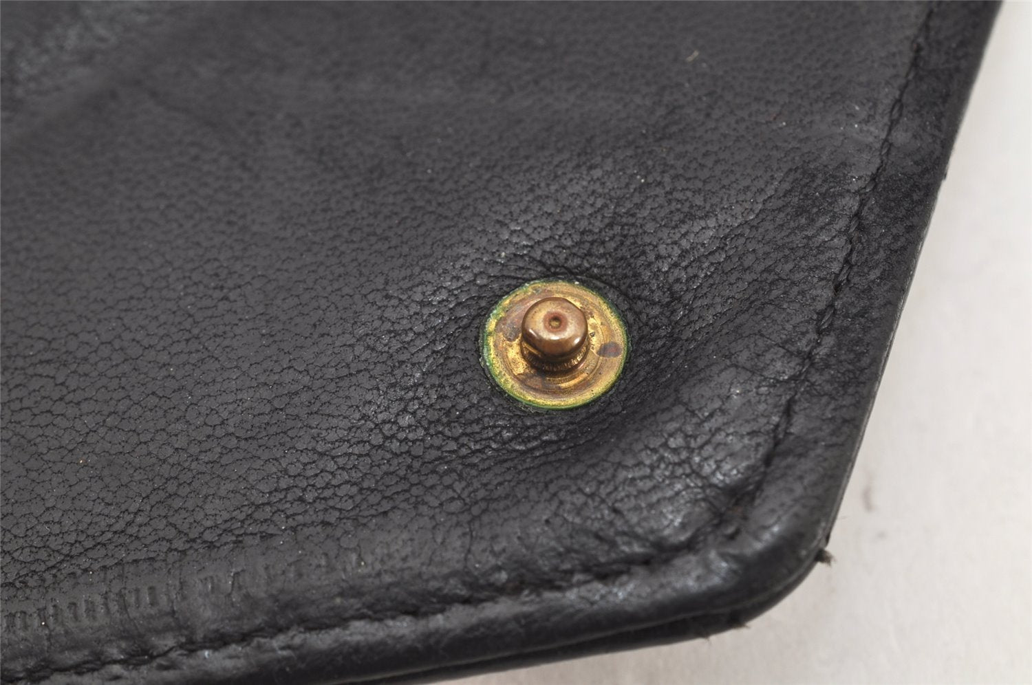 Authentic CHANEL Calf Skin Bicolore Vintage Coin Card Case Purse Black CC 2939K