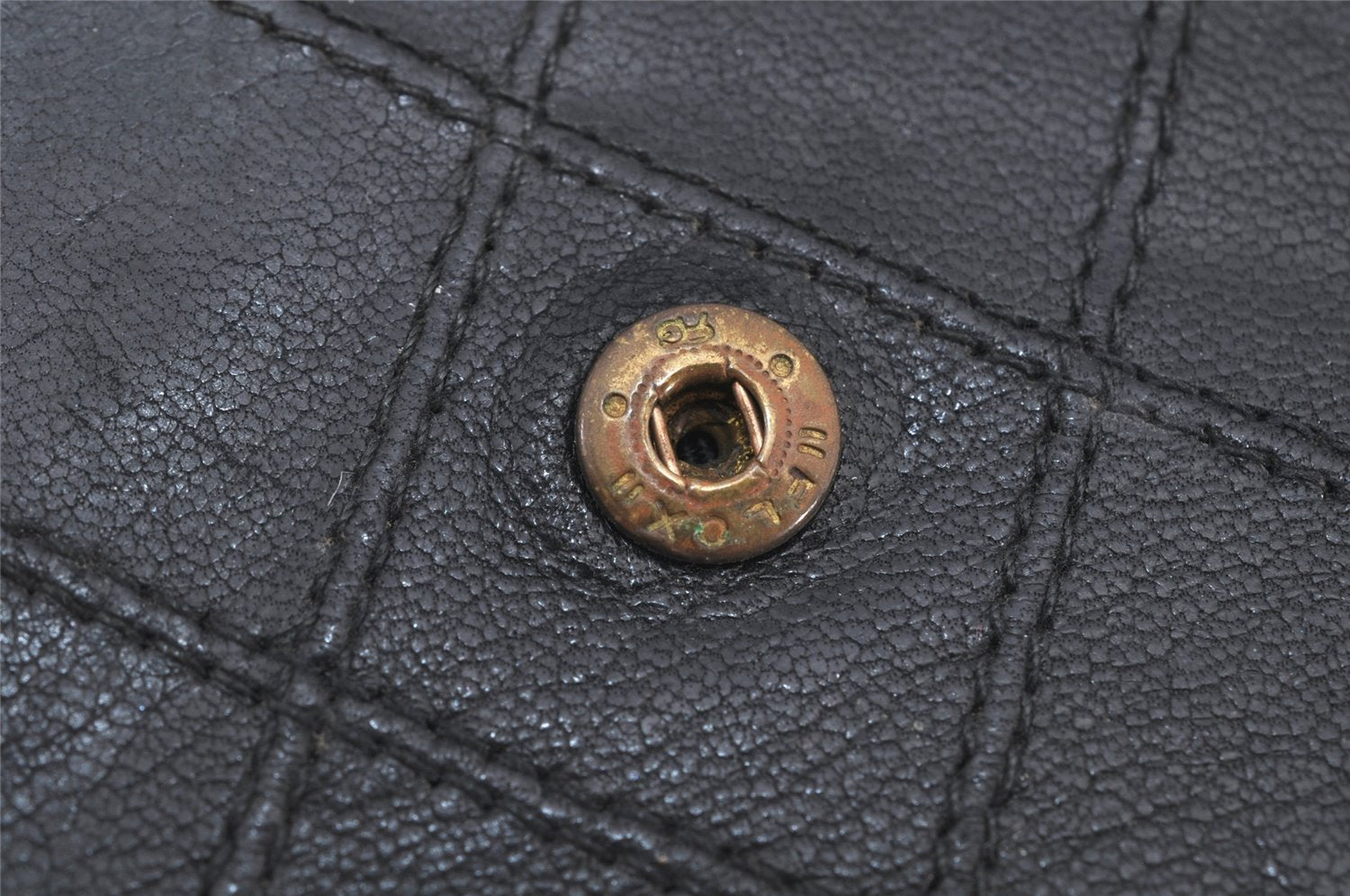 Authentic CHANEL Calf Skin Bicolore Vintage Coin Card Case Purse Black CC 2939K