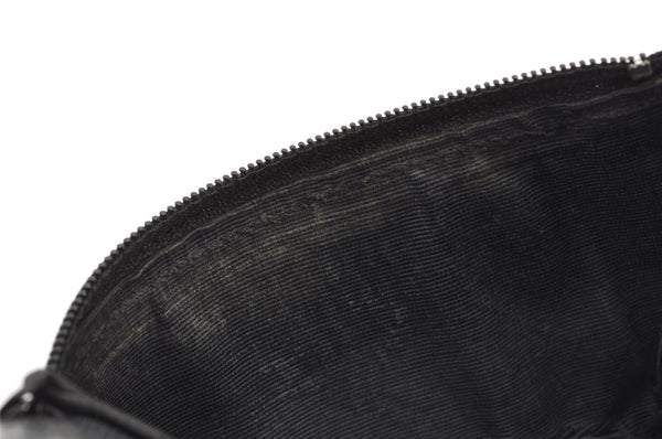 Authentic CHANEL Calf Skin Bicolore Vintage Coin Card Case Purse Black CC 2939K