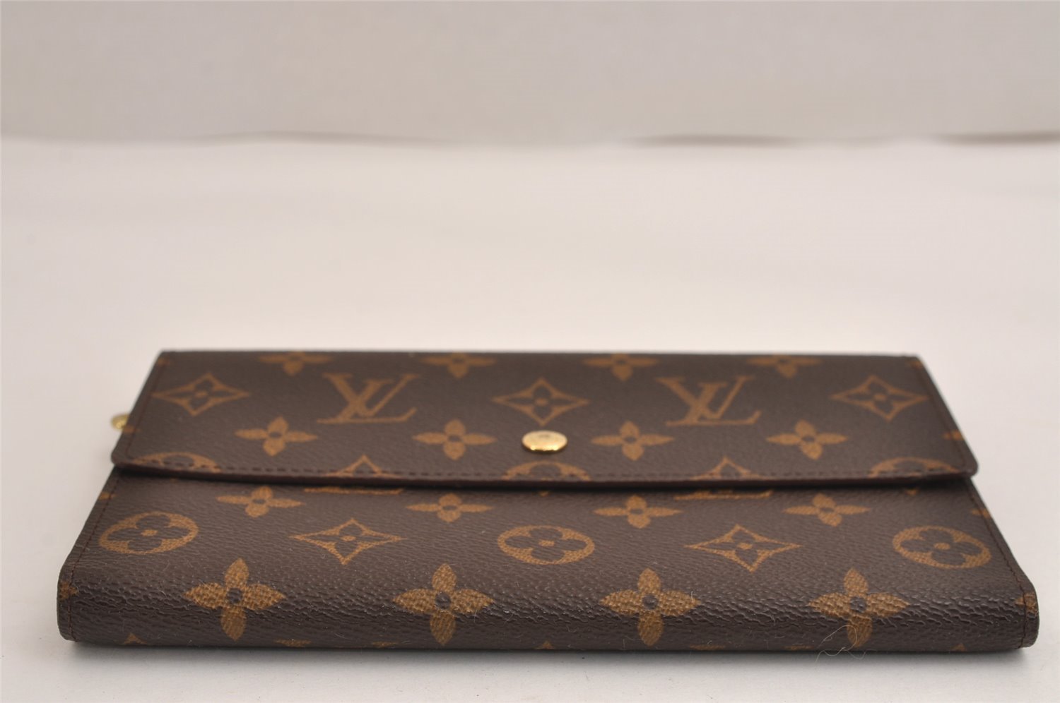 Authentic Louis Vuitton Monogram Pochette Pass Pole M60135 Trifold Wallet 2940J