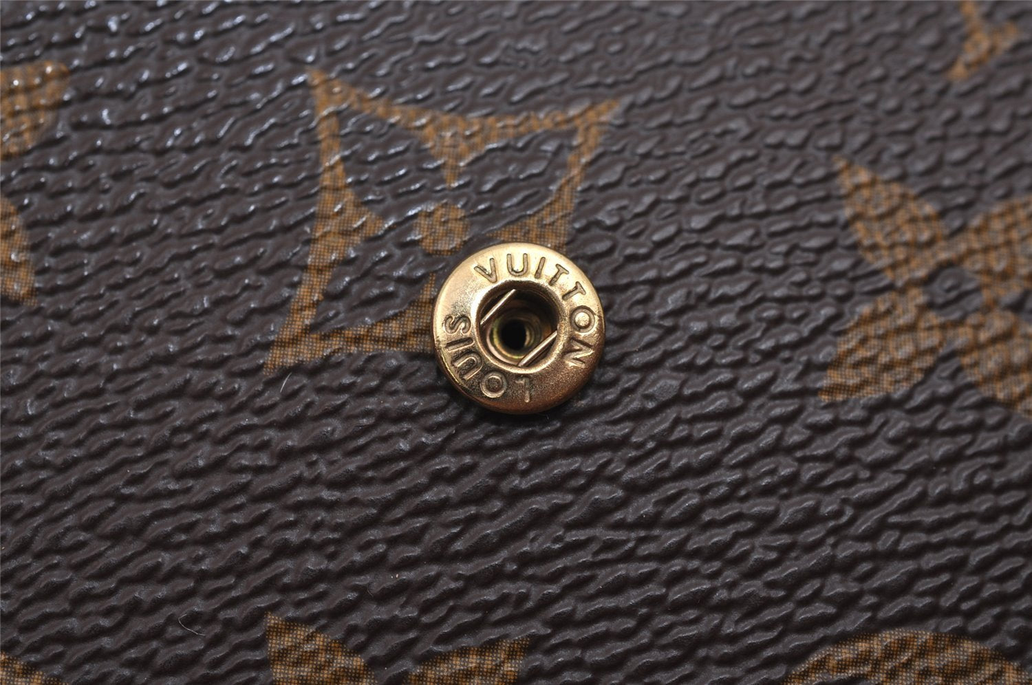 Authentic Louis Vuitton Monogram Pochette Pass Pole M60135 Trifold Wallet 2940J