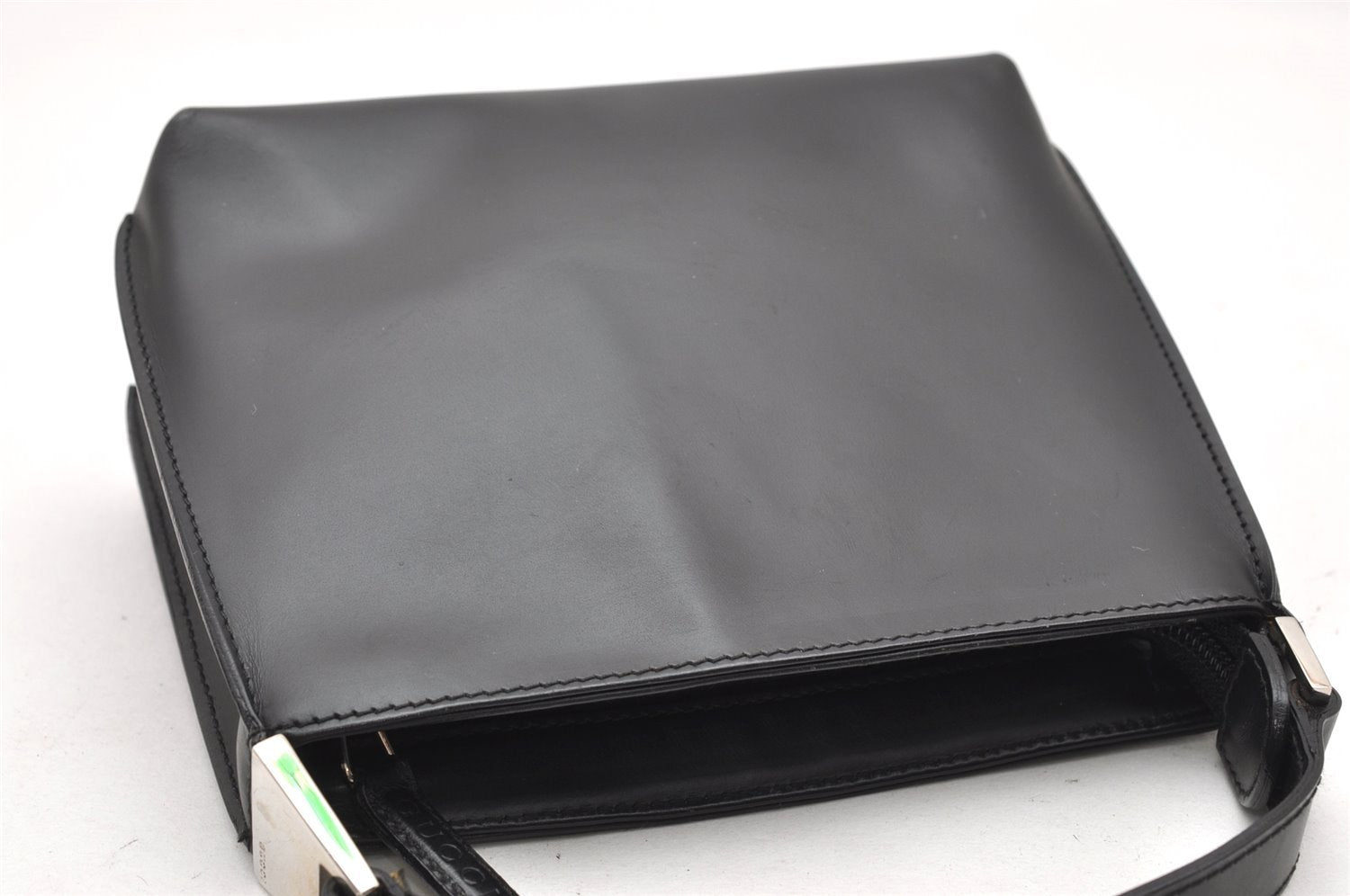 Authentic GUCCI Vintage Hand Bag Purse Leather Black 2941K
