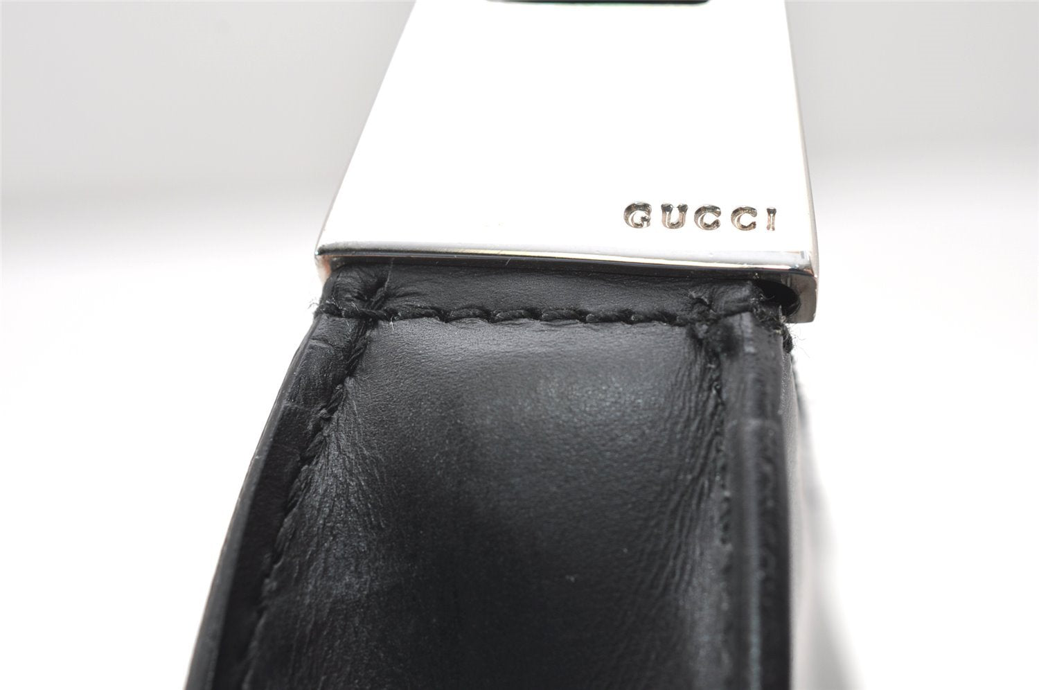Authentic GUCCI Vintage Hand Bag Purse Leather Black 2941K
