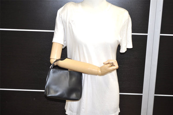 Authentic GUCCI Vintage Hand Bag Purse Leather Black 2941K