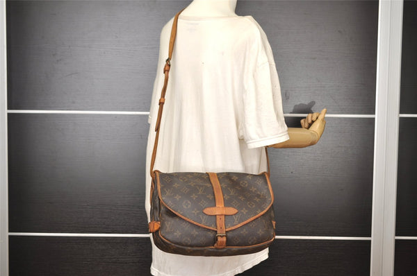 Authentic Louis Vuitton Monogram Saumur 30 Shoulder Cross Bag M42256 LV 2944I