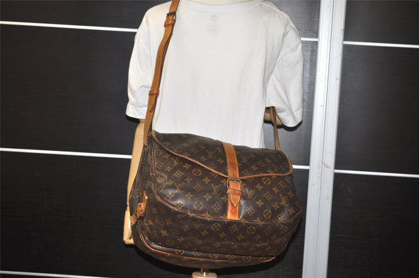 Authentic Louis Vuitton Monogram Saumur 35 Shoulder Cross Bag M42254 LV 2945I