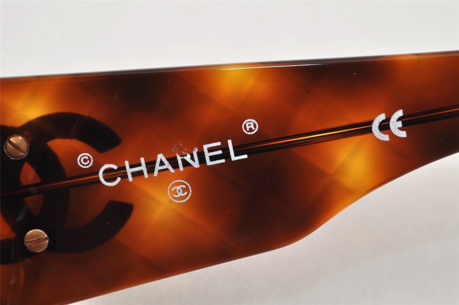 Auth CHANEL Matelasse Sunglasses Tortoise Shell CC 01450 Plastic Brown 2945K