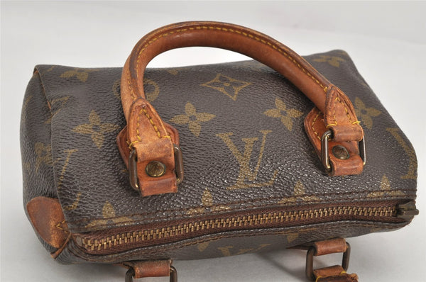 Authentic Louis Vuitton Monogram Mini Speedy Hand Bag Purse Old Model Junk 2946K