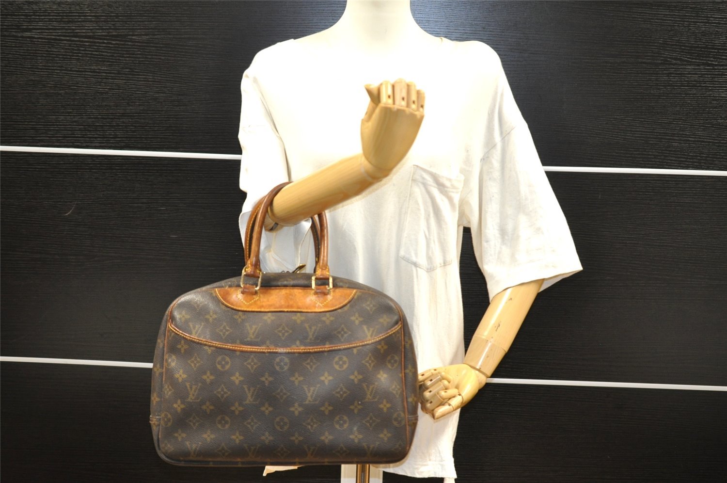Authentic Louis Vuitton Monogram Deauville Hand Bag M47270 LV 2948I