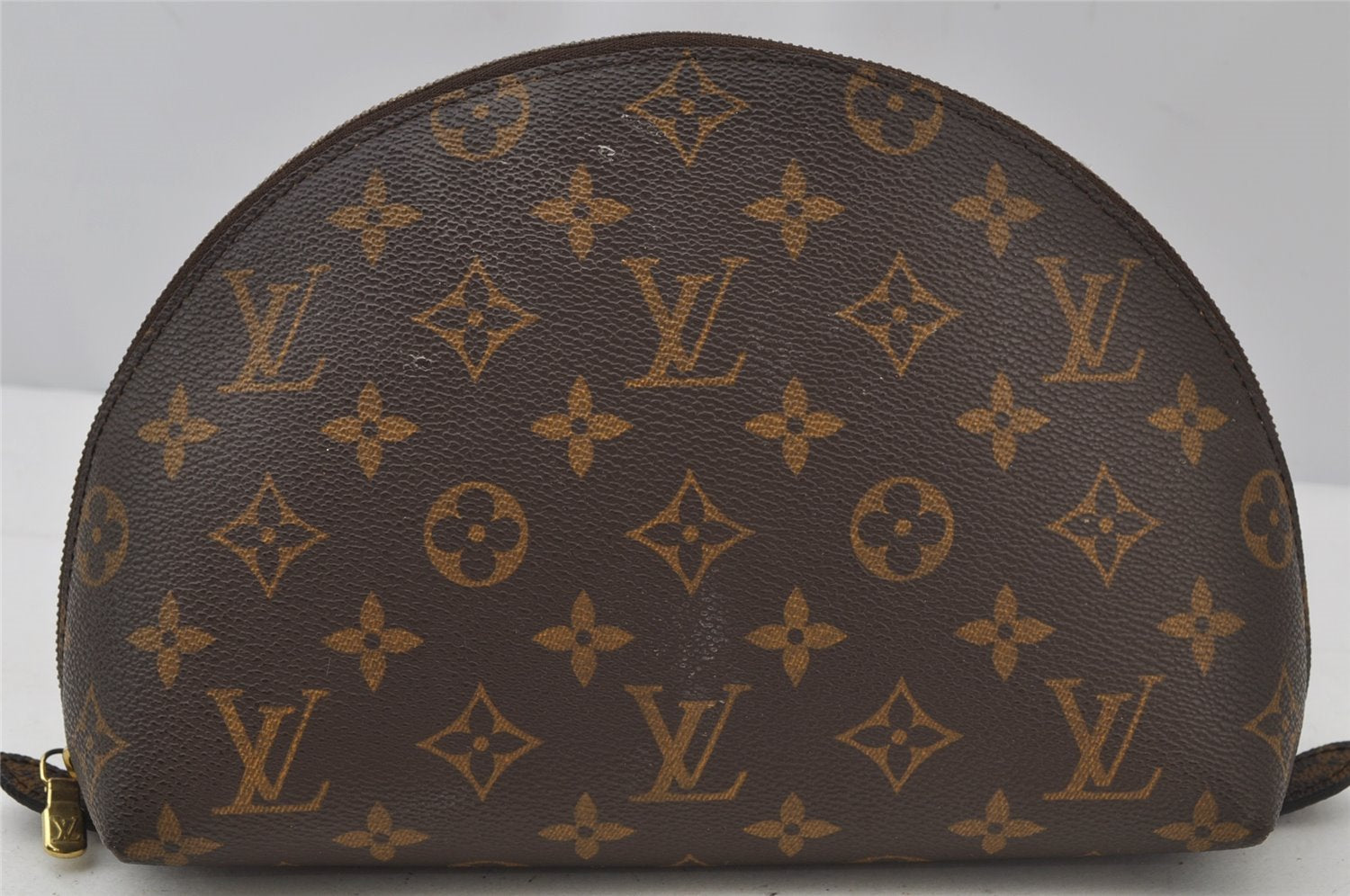 Auth Louis Vuitton Monogram Trousse Demi Ronde 23 Pouch M47520 Junk 2948J
