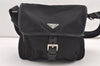 Authentic PRADA VELA SPORT Nylon Tessuto Leather Shoulder Bag BT0173 Black 2950J