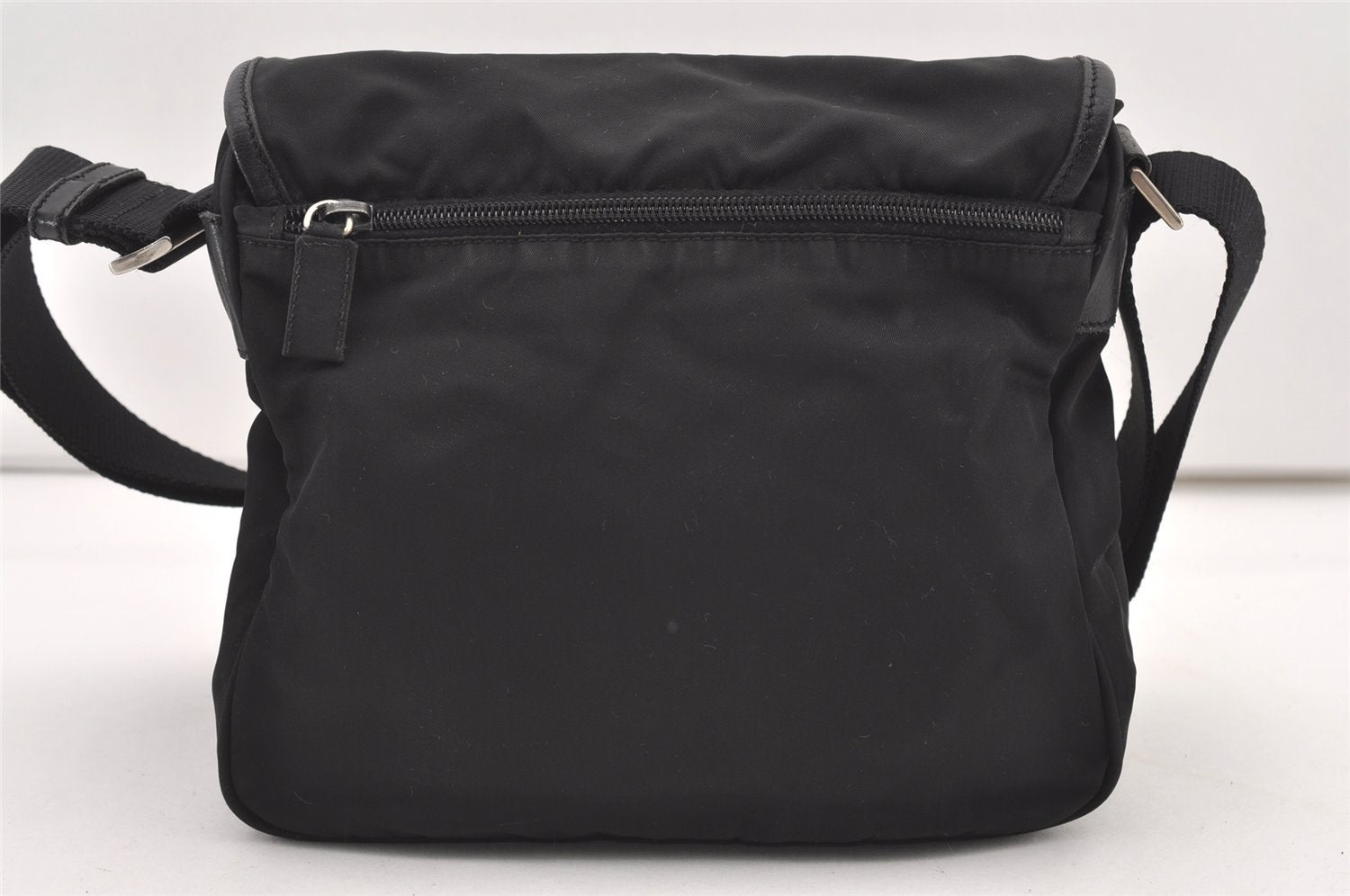 Authentic PRADA VELA SPORT Nylon Tessuto Leather Shoulder Bag BT0173 Black 2950J