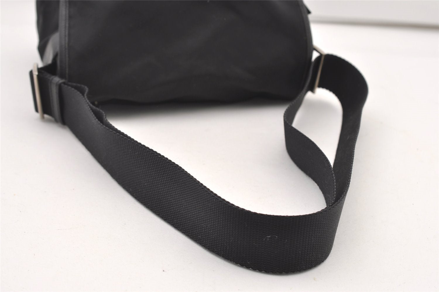 Authentic PRADA VELA SPORT Nylon Tessuto Leather Shoulder Bag BT0173 Black 2950J
