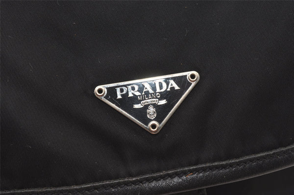 Authentic PRADA VELA SPORT Nylon Tessuto Leather Shoulder Bag BT0173 Black 2950J