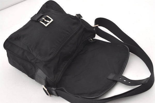 Authentic PRADA VELA SPORT Nylon Tessuto Leather Shoulder Bag BT0173 Black 2950J