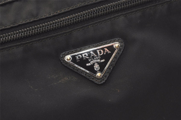 Authentic PRADA Nylon Tessuto Leather Shoulder Cross Body Bag Purse Black 2950K