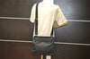 Authentic PRADA Nylon Tessuto Leather Shoulder Cross Body Bag Purse Black 2950K