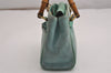 Authentic GUCCI Bamboo 2Way Shoulder Hand Bag Suede Leather Light Blue 2951J