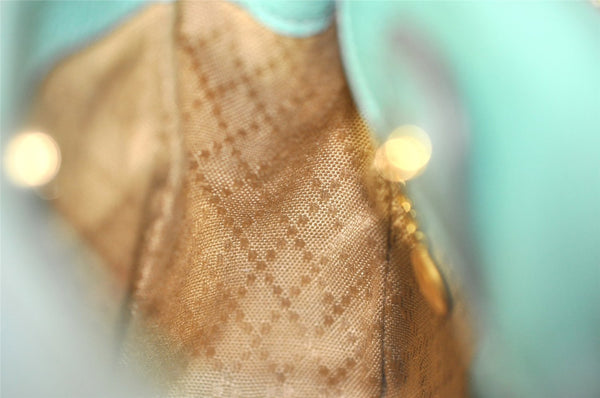 Authentic GUCCI Bamboo 2Way Shoulder Hand Bag Suede Leather Light Blue 2951J