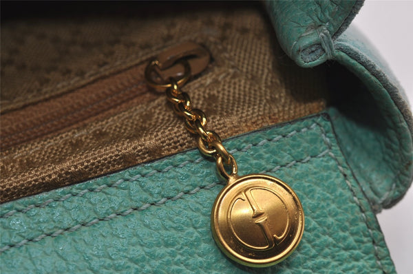 Authentic GUCCI Bamboo 2Way Shoulder Hand Bag Suede Leather Light Blue 2951J