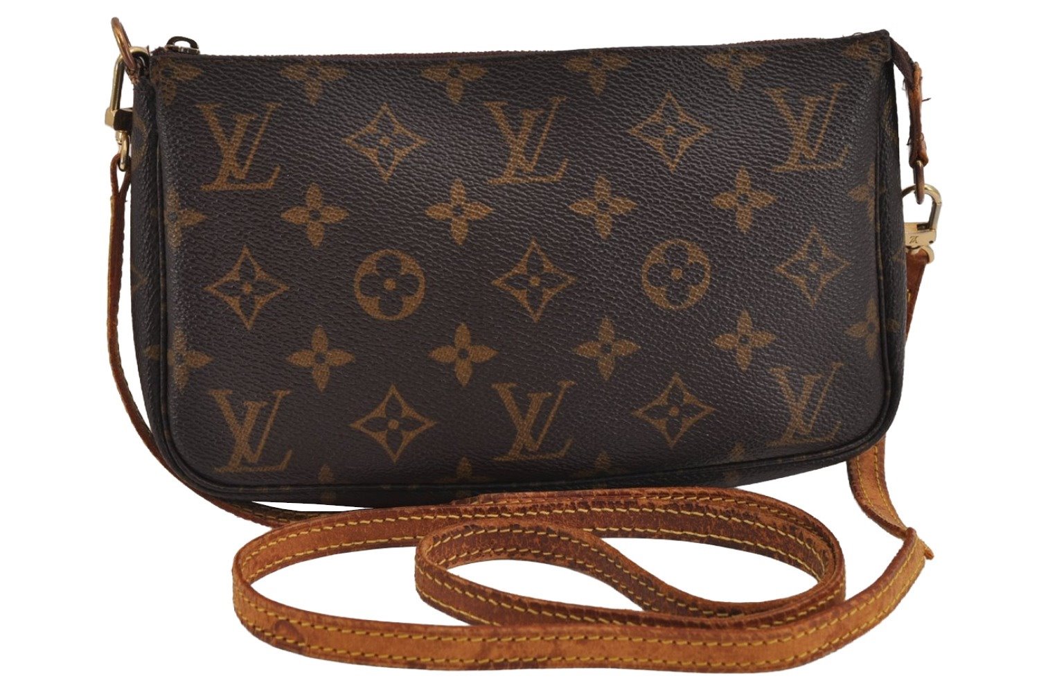 Authentic Louis Vuitton Monogram Pochette Accessoires Shoulder Pouch Junk 2952J