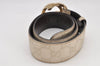 Auth GUCCI Guccissima Interlocking Belt GG Leather 80cm 31.5" 114876 White 2952K