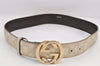 Auth GUCCI Guccissima Interlocking Belt GG Leather 80cm 31.5" 114876 White 2952K