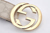 Auth GUCCI Guccissima Interlocking Belt GG Leather 80cm 31.5" 114876 White 2952K
