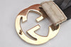 Auth GUCCI Guccissima Interlocking Belt GG Leather 80cm 31.5" 114876 White 2952K