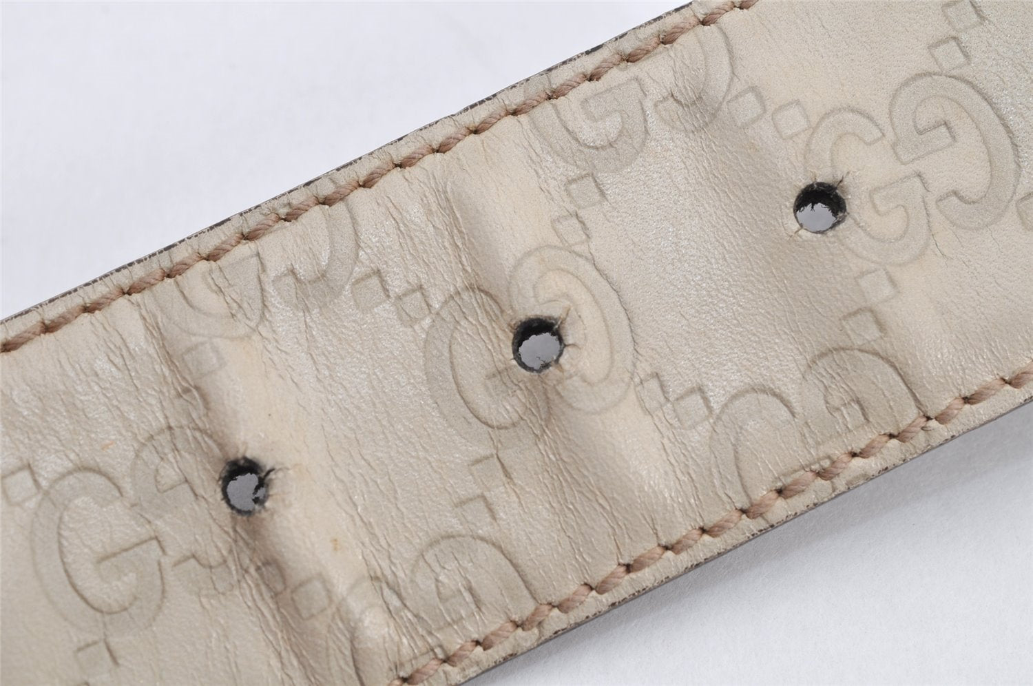 Auth GUCCI Guccissima Interlocking Belt GG Leather 80cm 31.5