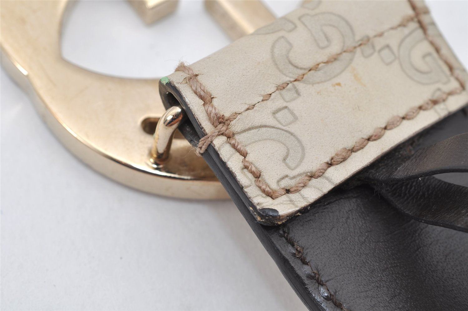 Auth GUCCI Guccissima Interlocking Belt GG Leather 80cm 31.5