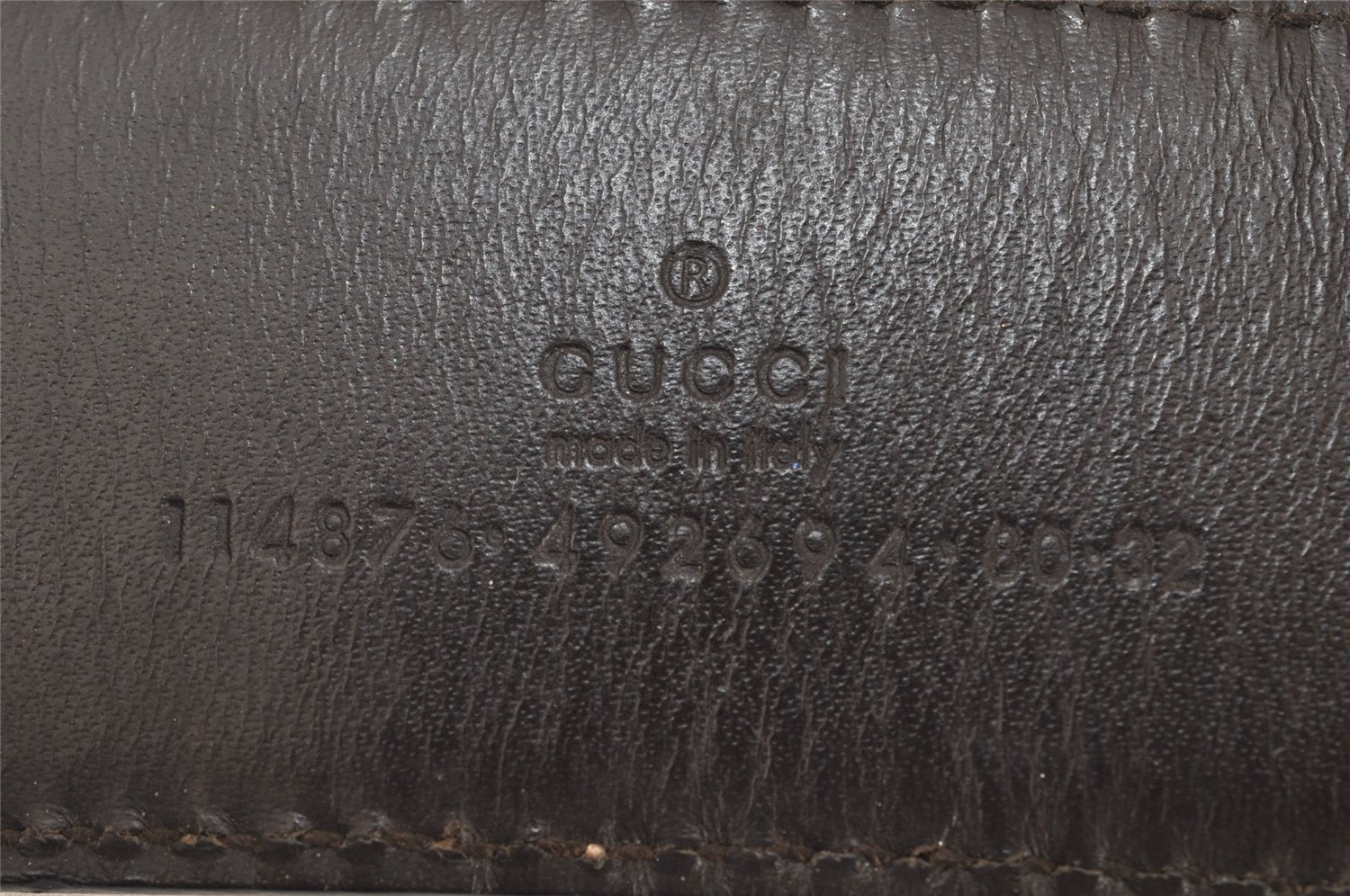Auth GUCCI Guccissima Interlocking Belt GG Leather 80cm 31.5