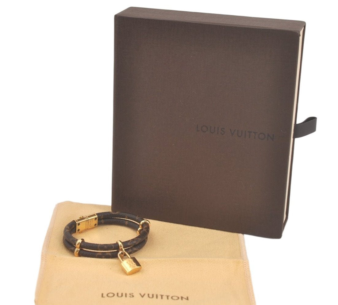 Authentic Louis Vuitton Monogram Bracelet Keep It Twice 17 M6640F LV Box 2952L