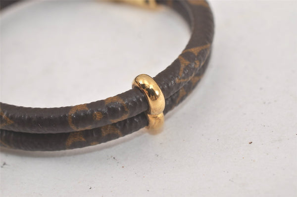 Authentic Louis Vuitton Monogram Bracelet Keep It Twice 17 M6640F LV Box 2952L