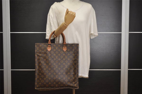 Authentic Louis Vuitton Monogram Sac Plat Hand Tote Bag Old Model LV 2953I