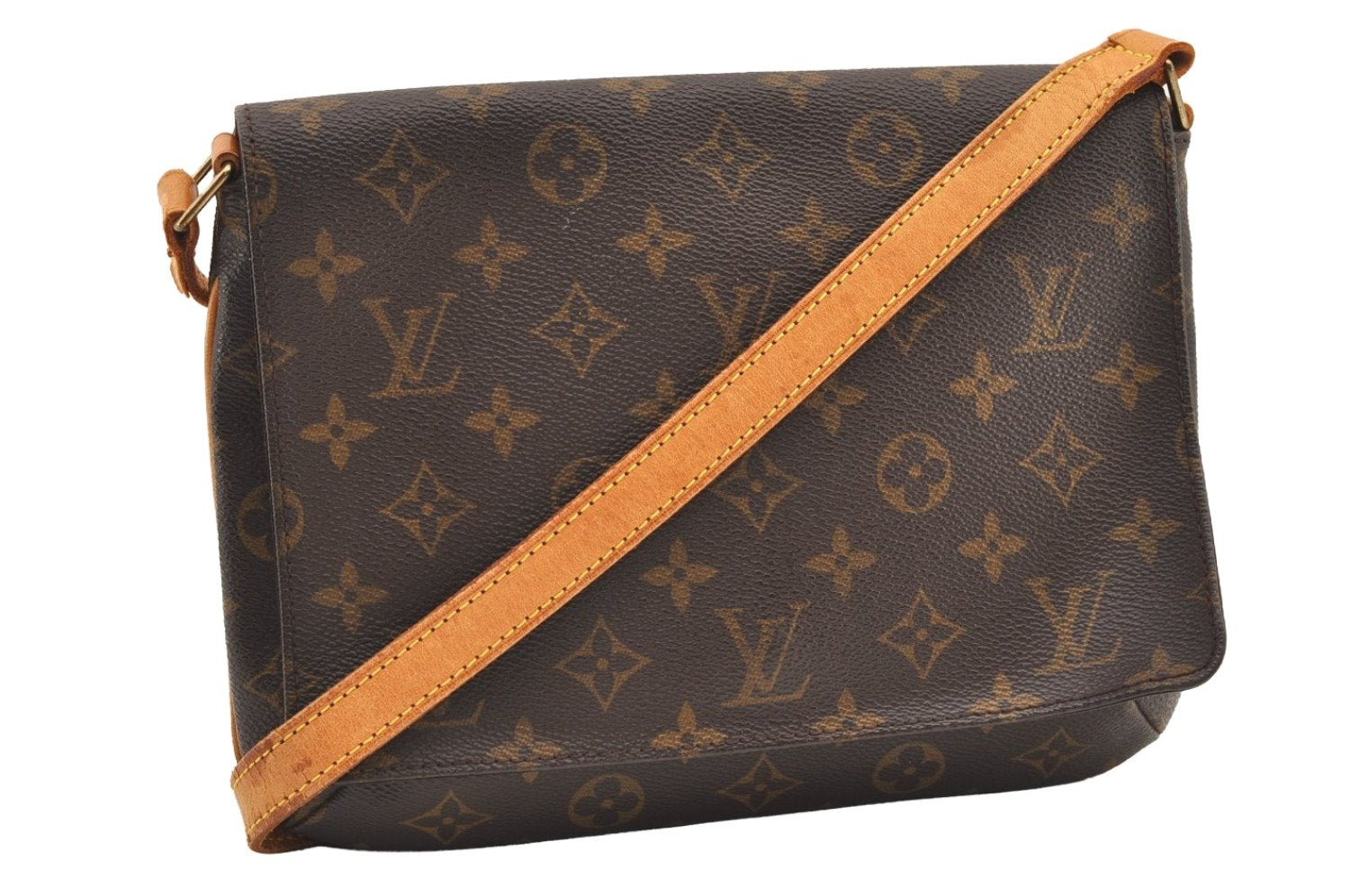 Authentic Louis Vuitton Monogram Musette Tango Shoulder Bag M51257 LV 2953J