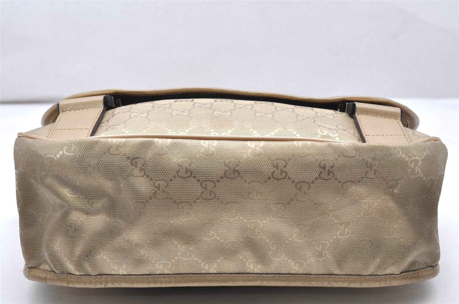 Authentic GUCCI GG Imprime Shoulder Cross Bag GG PVC Leather 201732 Gold 2953K
