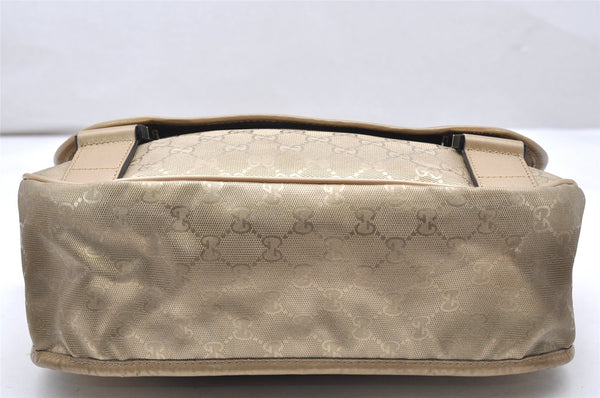 Authentic GUCCI GG Imprime Shoulder Cross Bag GG PVC Leather 201732 Gold 2953K
