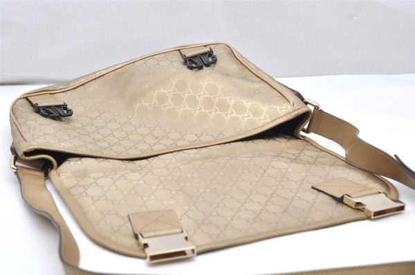 Authentic GUCCI GG Imprime Shoulder Cross Bag GG PVC Leather 201732 Gold 2953K