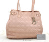 Authentic Christian Dior Panarea Cannage Tote Bag PVC Leather Pink Junk 2956K