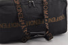 Authentic FENDI Vintage Travel Boston Bag Nylon Leather Black 2957J