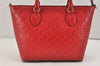 Authentic GUCCI Guccissima 2Way Tote Hand Bag GG Leather 432124 Red 2957K