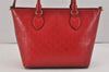 Authentic GUCCI Guccissima 2Way Tote Hand Bag GG Leather 432124 Red 2957K