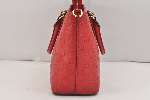 Authentic GUCCI Guccissima 2Way Tote Hand Bag GG Leather 432124 Red 2957K