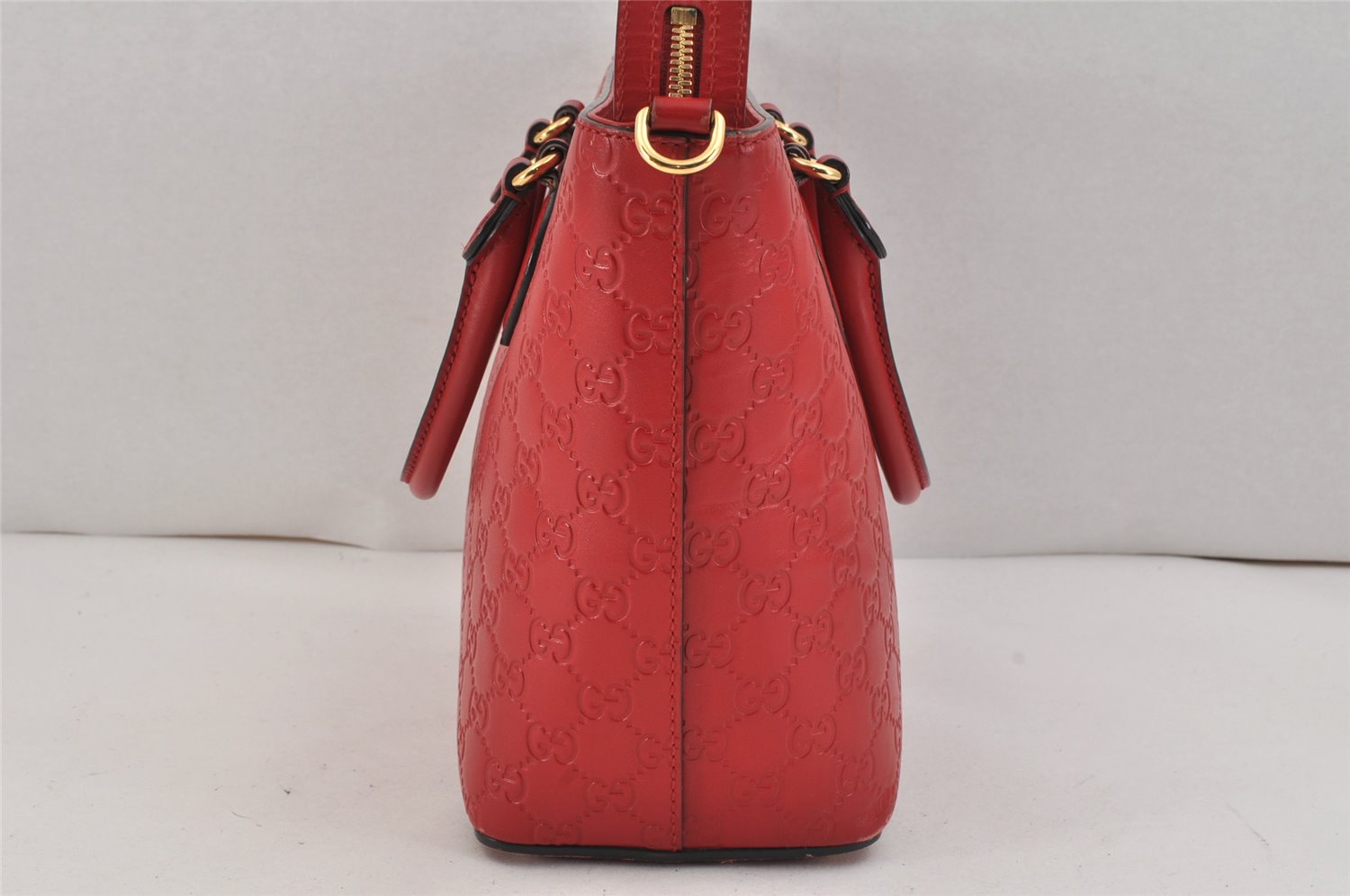 Authentic GUCCI Guccissima 2Way Tote Hand Bag GG Leather 432124 Red 2957K